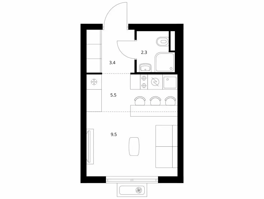 Квартира-студия: посёлок городского типа Боброво, ЖК Восточное Бутово, ... - Фото 1