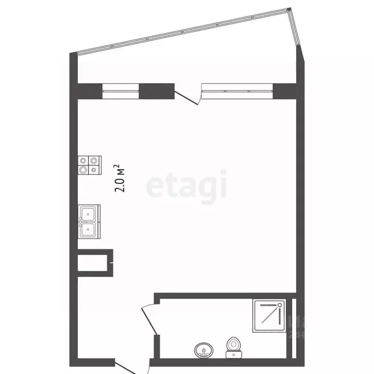 Студия Краснодарский край, Анапа ул. Верхняя Дорога, 151к2 (33.0 м) - Фото 2