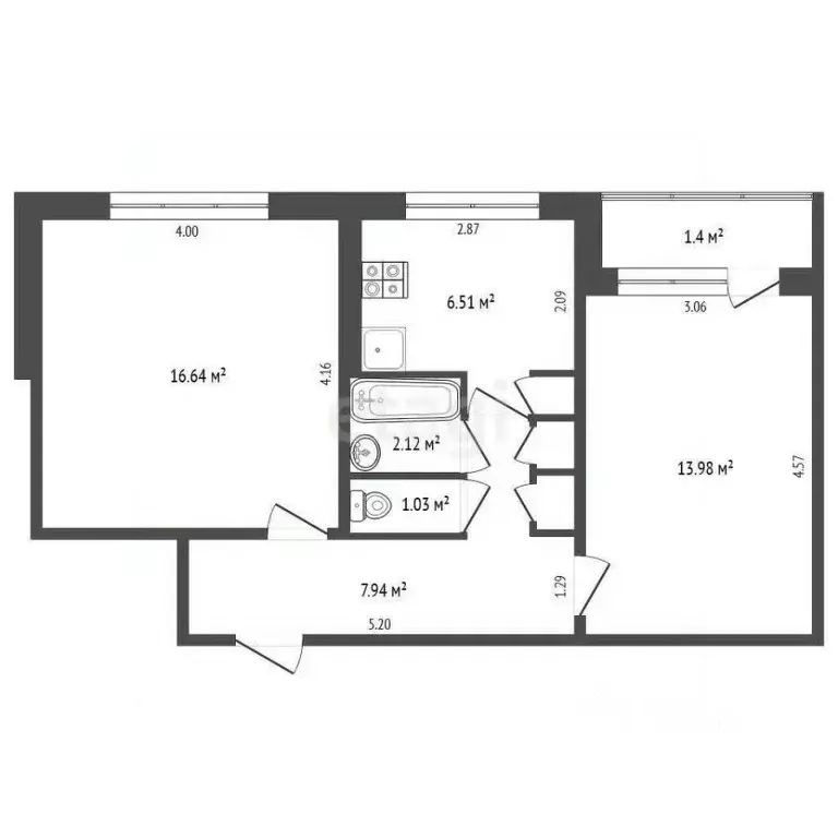 2-к кв. Мордовия, Саранск ул. Косарева, 29 (49.3 м) - Фото 0