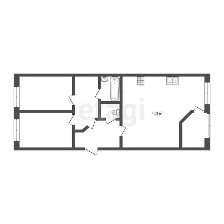 2-комнатная квартира: Дербыши, Академическая улица, 5 (98.7 м) - Фото 1