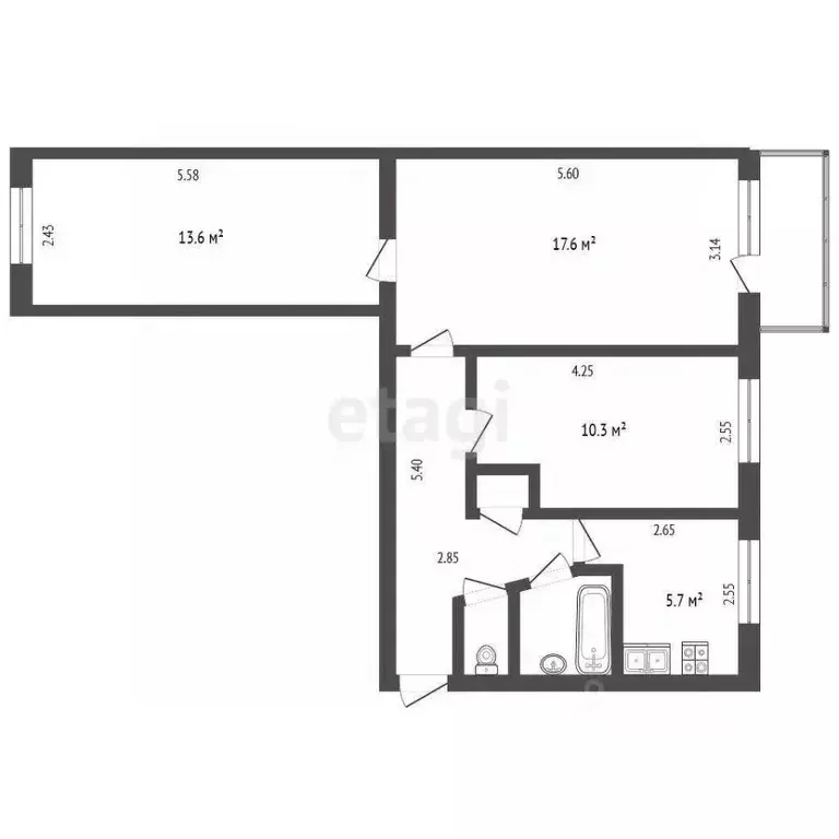 3-к кв. Белгородская область, Белгородский район, Разумное рп просп. ... - Фото 2