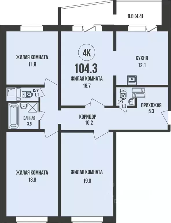 3-к кв. Новосибирская область, Новосибирск ул. Имени генерал-майора ... - Фото 1