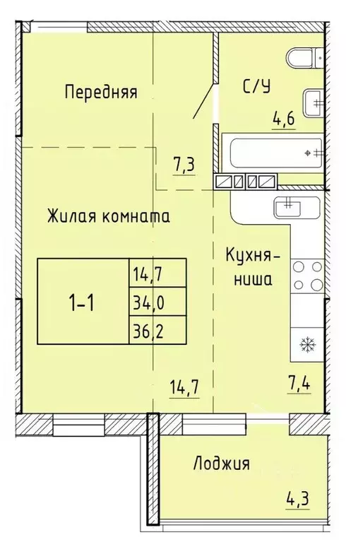 1-к кв. Приморский край, Артем  (34.6 м) - Фото 1
