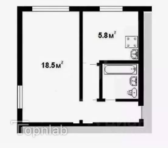 1-к кв. Тульская область, Тула ул. Николая Руднева, 64Б (33.0 м) - Фото 1