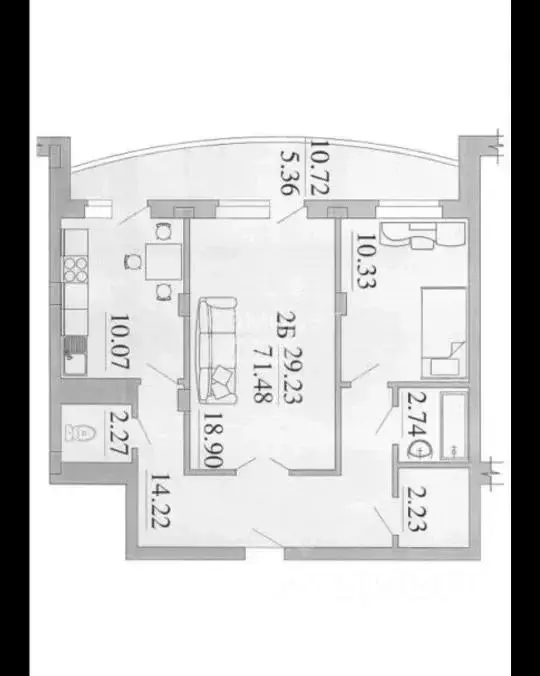 2-к кв. Курская область, Курск проезд 3-й Весенний, 4 (72.0 м) - Фото 1