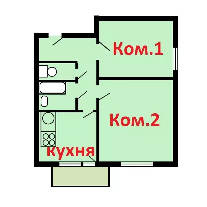 2-комнатная квартира: Москва, улица 50 лет Октября, 1к1 (41 м) - Фото 1