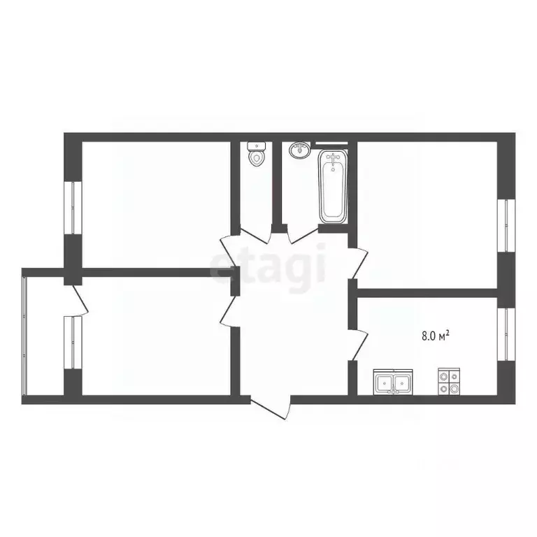 3-к кв. Владимирская область, Муром Ленинградская ул., 40 (57.5 м) - Фото 2