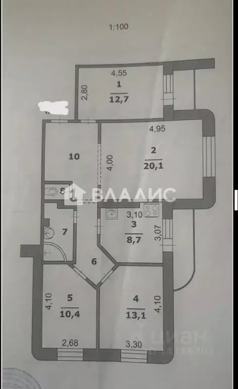 4-к кв. Белгородская область, Белгород ул. Губкина, 18в (86.0 м) - Фото 2