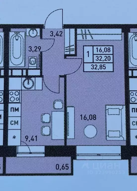 1-к кв. Московская область, Балашиха Саввино мкр, бул. Спасский, 7 ... - Фото 1