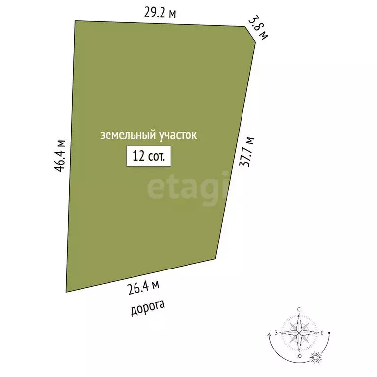 Участок в посёлок Александровская (397 м) - Фото 1