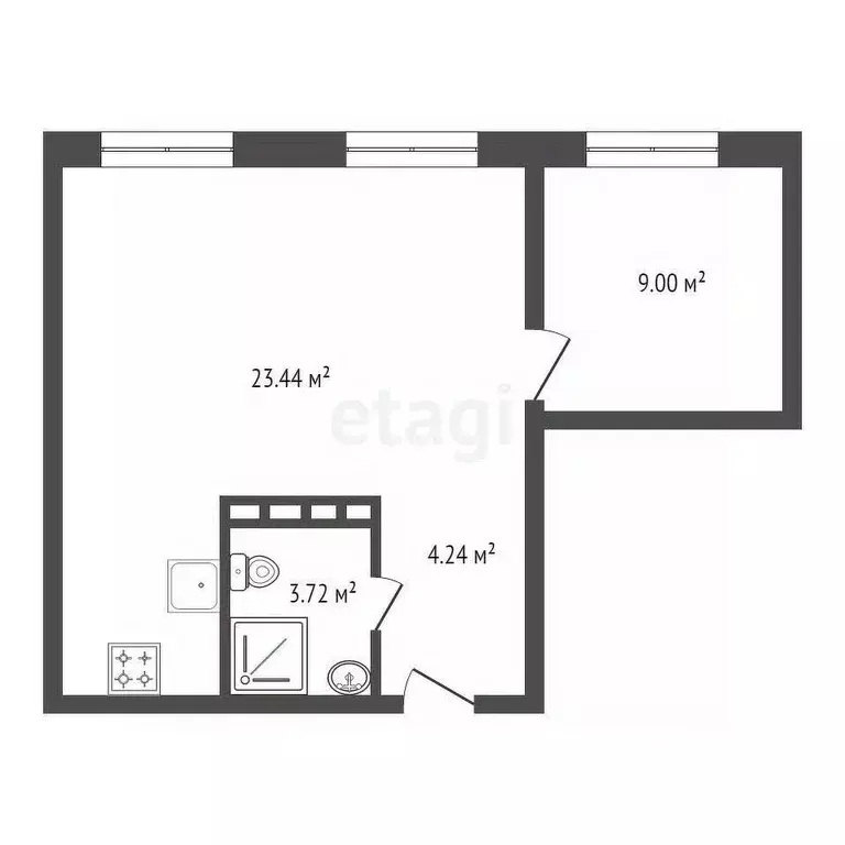 2-к кв. Красноярский край, Красноярск ул. Сады, 6Г (45.18 м) - Фото 1