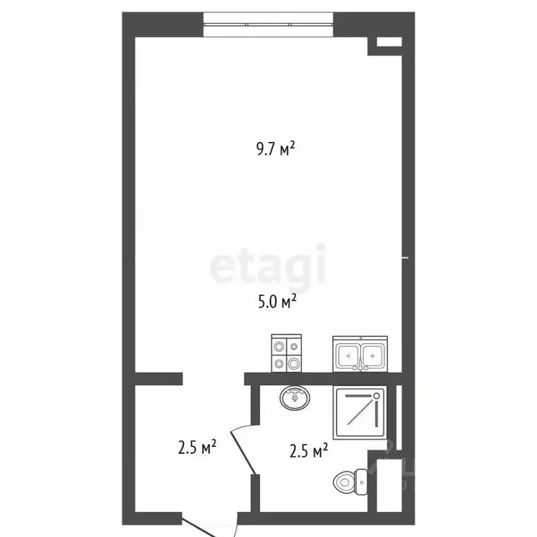 Студия Москва ул. Большое Понизовье, 8 (20.0 м) - Фото 2