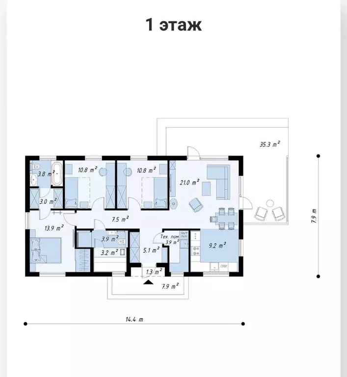 Коттедж в Ленинградская область, Ломоносовский район, Виллозское ... - Фото 1