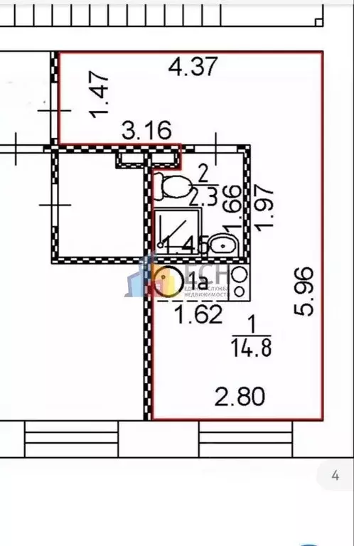 Студия Москва Херсонская ул., 41А (30.0 м) - Фото 2