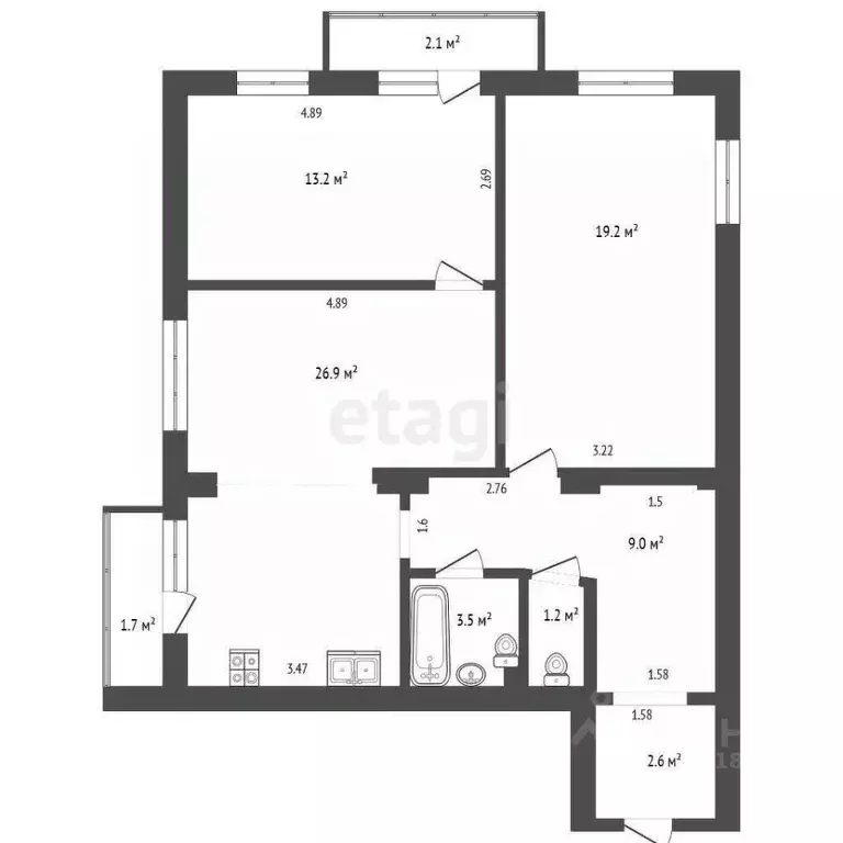 3-к кв. Самарская область, Самара просп. Карла Маркса, 17 (73.0 м) - Фото 1