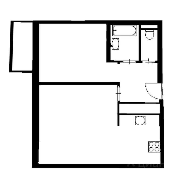 1-к кв. санкт-петербург ул. оптиков, 34к1 (47.0 м) - Фото 1