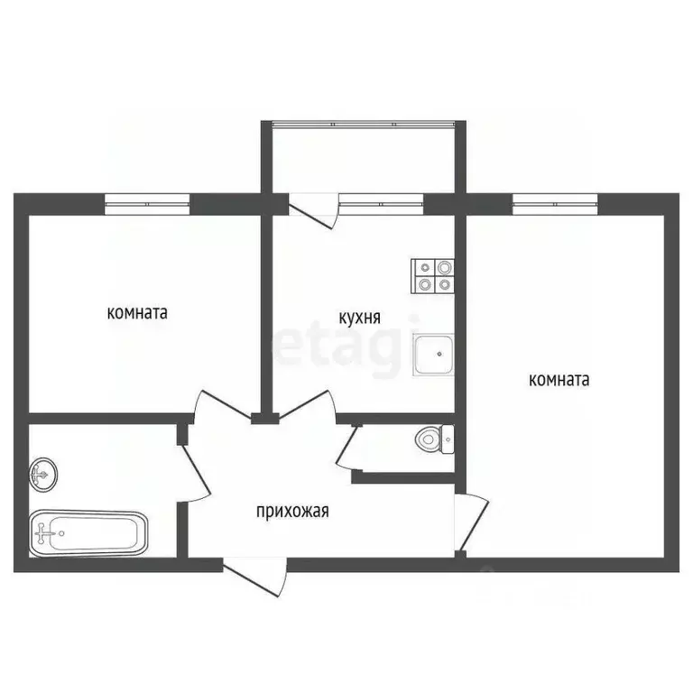 2-к кв. Воронежская область, Семилуки ул. Дзержинского, 26 (59.7 м) - Фото 1