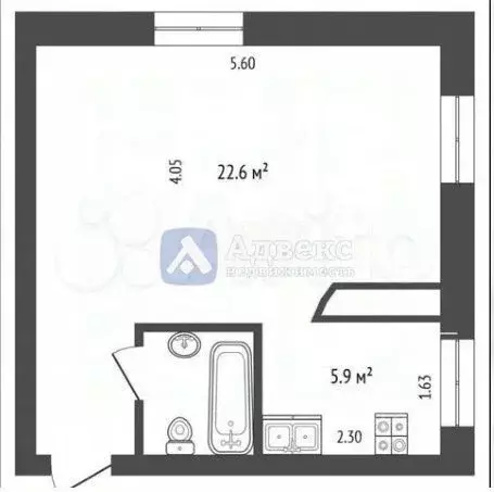 1-к. квартира, 31,2 м, 2/5 эт. - Фото 0
