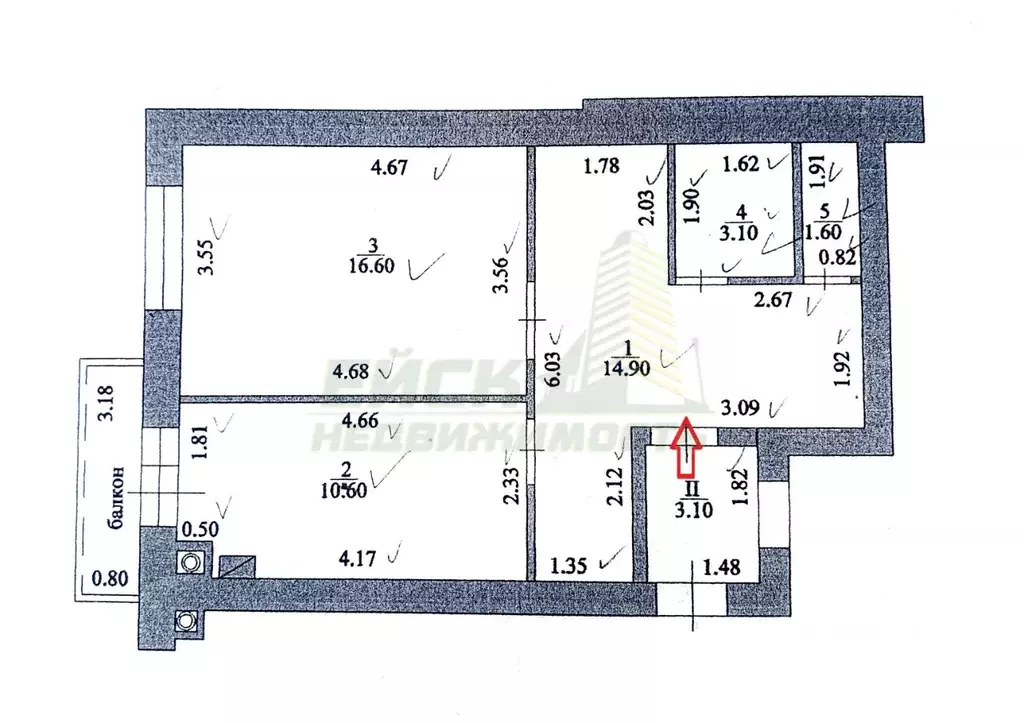 2-к кв. Краснодарский край, Ейск ул. Свердлова, 103/3 (91.3 м) - Фото 1