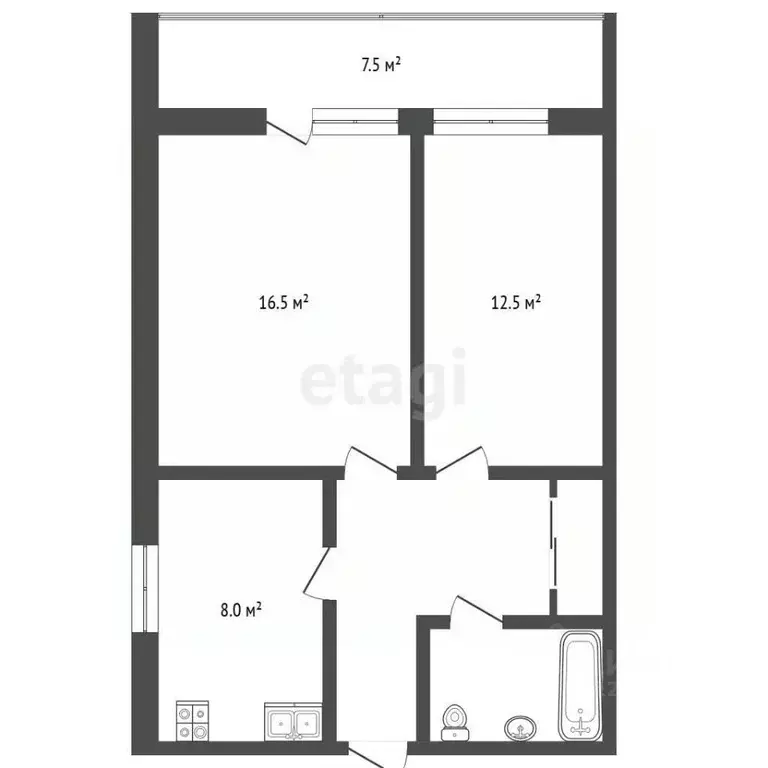 2-к кв. Москва Нагатинская наб., 70 (49.6 м) - Фото 2