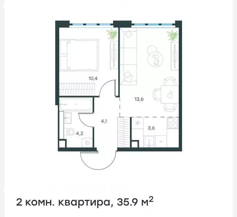 1-комнатная квартира: Москва, Южнопортовая улица, 26к2 (35.9 м) - Фото 1