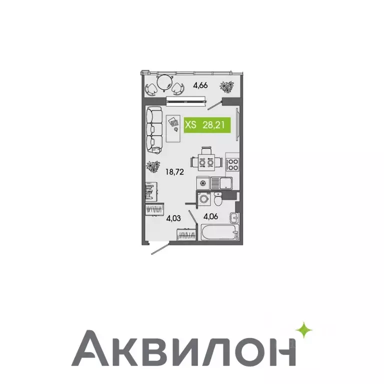 Студия Архангельская область, Северодвинск Аквилон Севен жилой ... - Фото 0