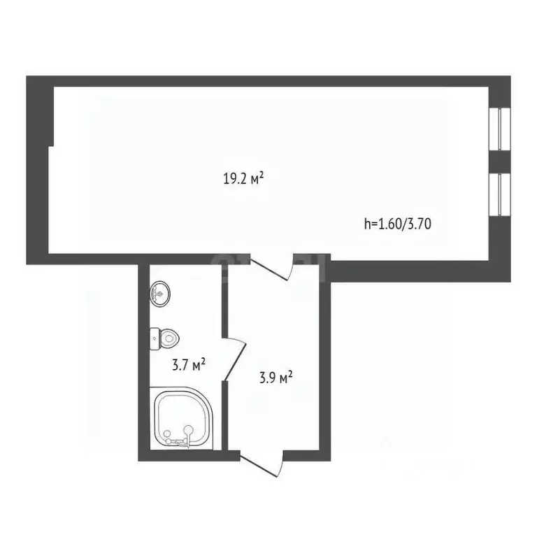 1-к кв. Красноярский край, Красноярск ул. Вильского, 16а (26.8 м) - Фото 2