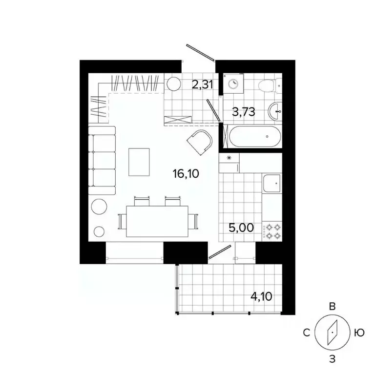 1-к кв. Свердловская область, Березовский ул. Победы, 3Б (26.8 м) - Фото 0