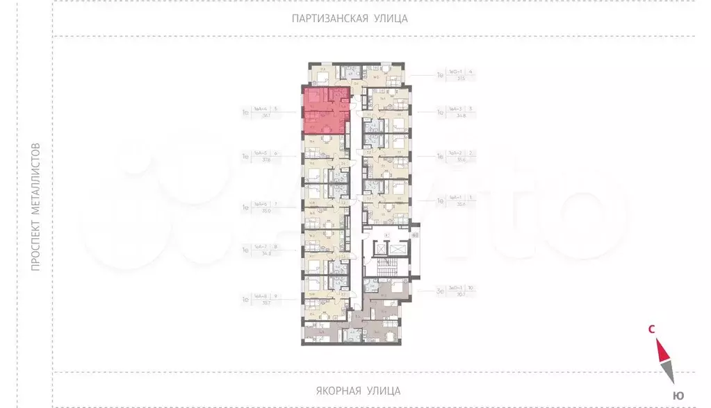 1-к. квартира, 36,1 м, 3/10 эт. - Фото 1