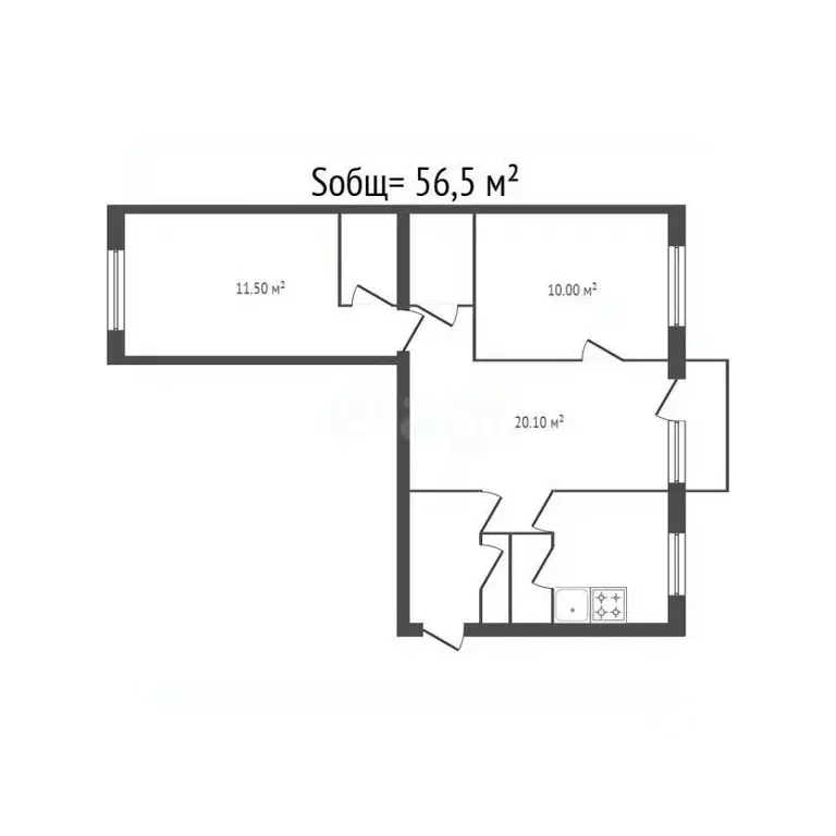 3-к кв. Брянская область, Клинцы ул. Гагарина, 75 (56.5 м) - Фото 2