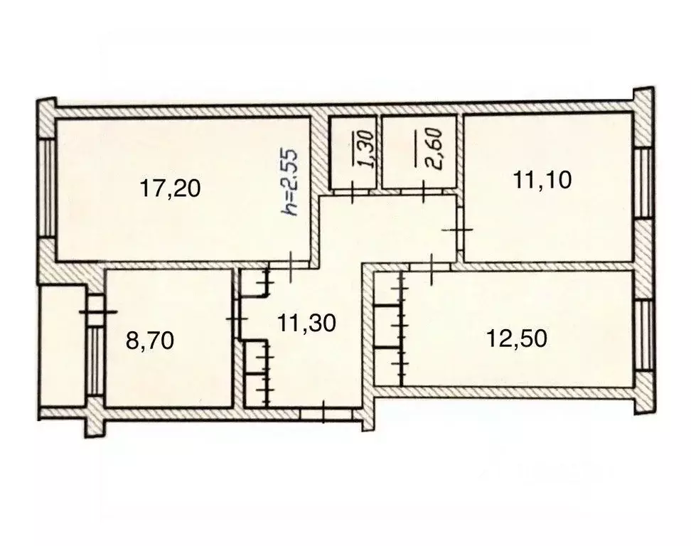 3-к кв. Чувашия, Чебоксары ул. Ахазова, 11 (68.0 м) - Фото 2