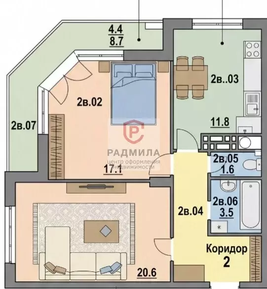 2-комнатная квартира: Сергиев Посад, Красный переулок, 4к1 (76.9 м) - Фото 2