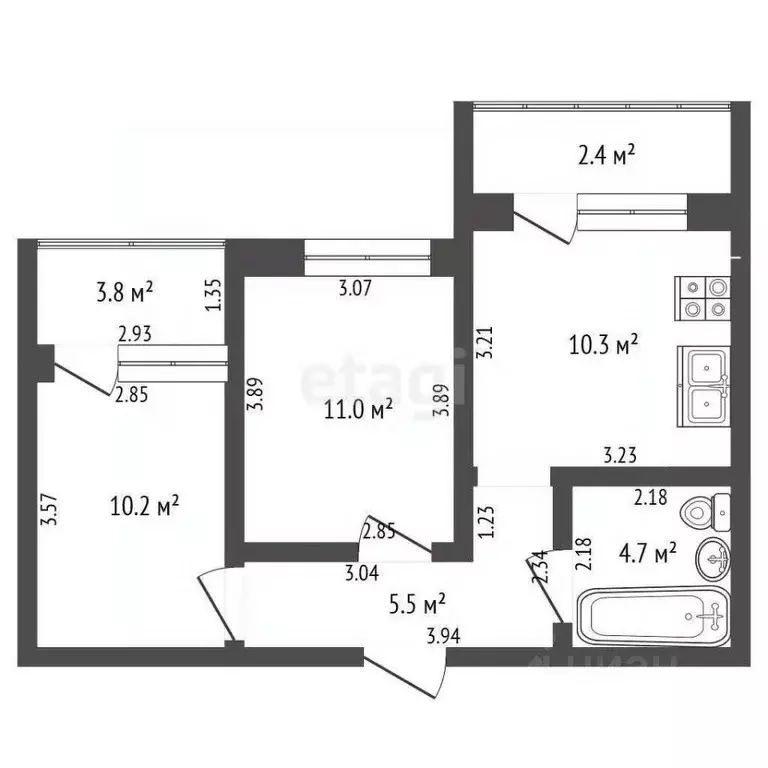 2-к кв. Краснодарский край, Анапа муниципальный округ, с. Витязево ул. ... - Фото 2
