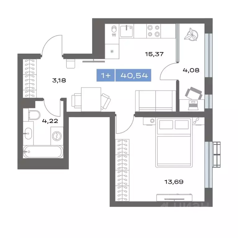 1-к кв. Тюменская область, Тобольск Зона ВУЗов тер., Ритм жилой ... - Фото 1