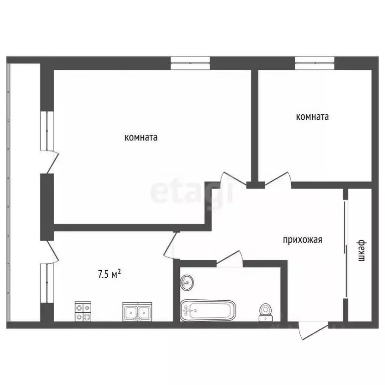 2-к кв. Ростовская область, Батайск пос. СКВО, ул. Центральная, 6 ... - Фото 2