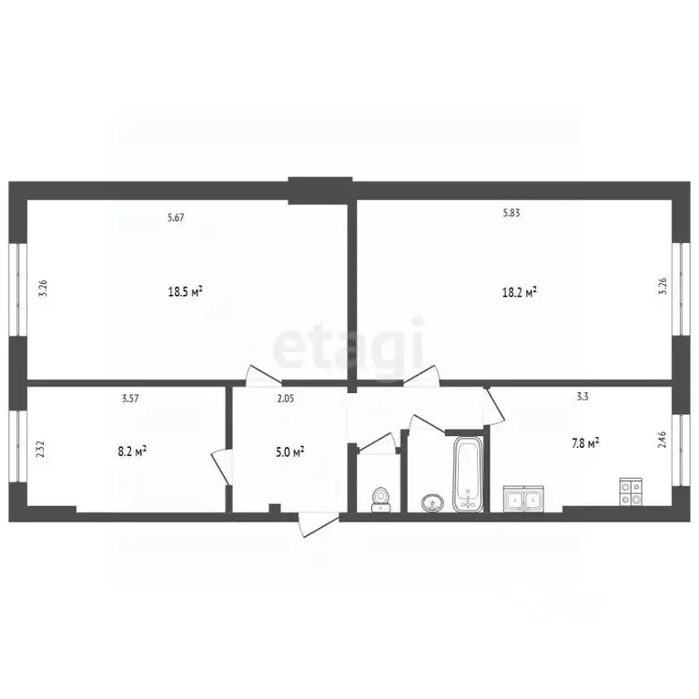 3-к кв. Москва Самаркандский бул., 22К1 (63.0 м) - Фото 2