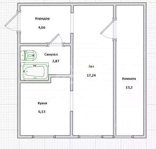 2-к кв. Ульяновская область, Ульяновск просп. Гая, 51 (44.5 м) - Фото 2