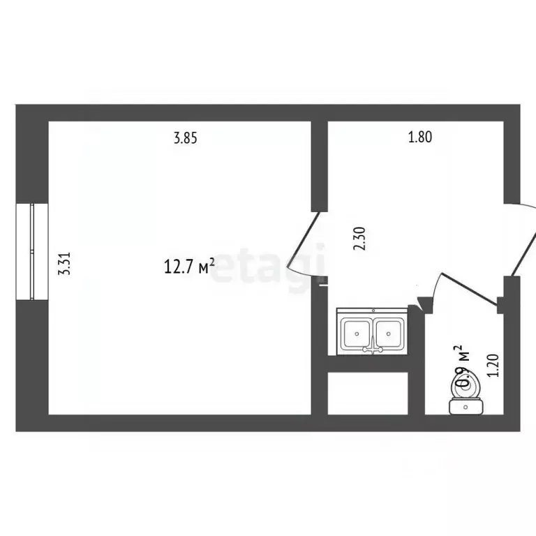 1-к кв. Саратовская область, Энгельс ул. Космонавтов, 10 (17.7 м) - Фото 2