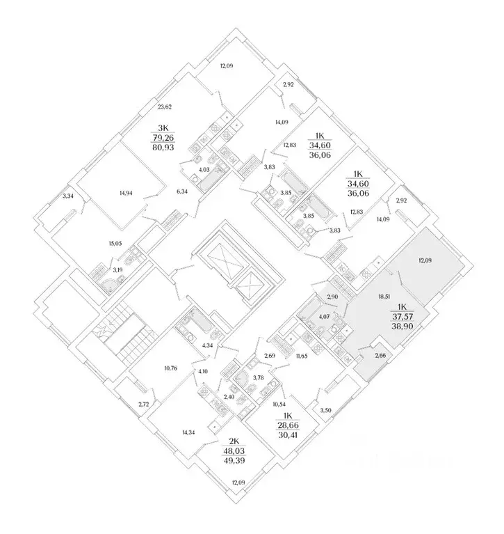 1-к кв. Санкт-Петербург ул. Фучика, 12к2Г1 (38.9 м) - Фото 1