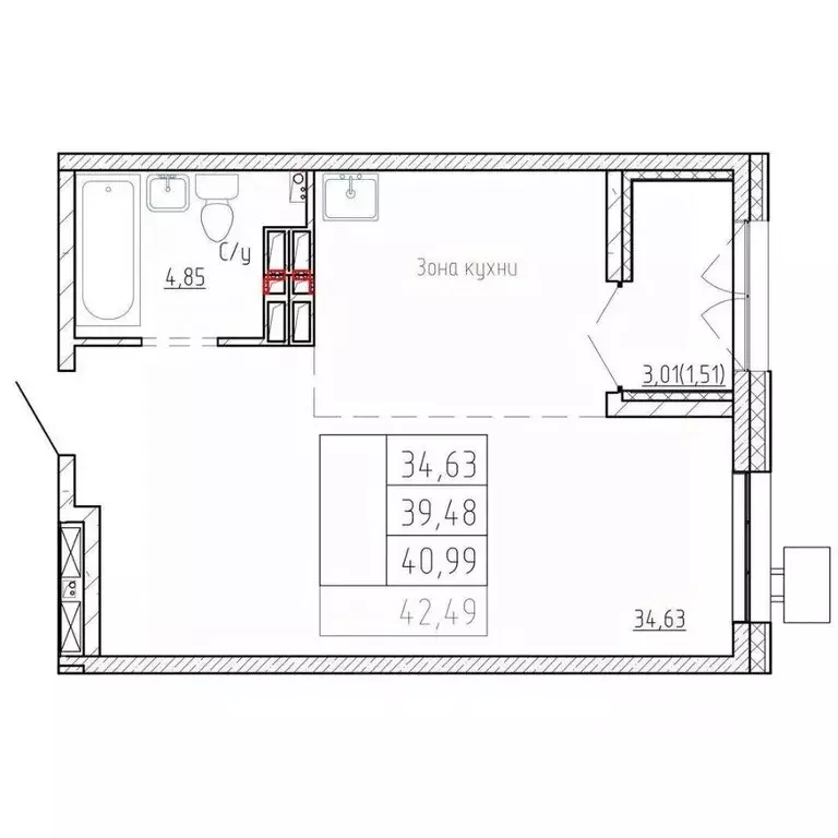1-к кв. Приморский край, Владивосток Посейдония жилой комплекс, 6 ... - Фото 1