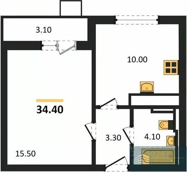 1-к кв. Воронежская область, Воронеж ул. Загоровского, 5/4 (34.4 м) - Фото 0