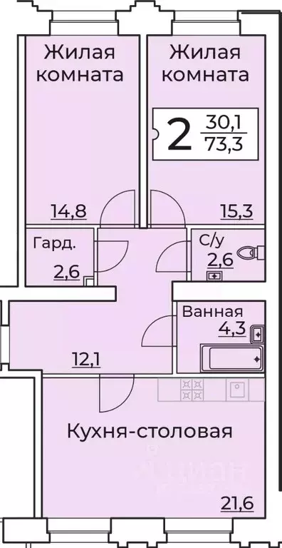 2-к кв. Чувашия, Чебоксары ул. Пирогова, 10А (73.3 м) - Фото 0