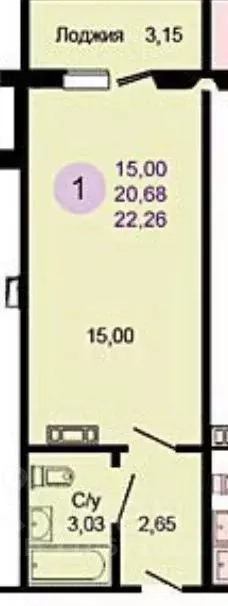 Студия Новосибирская область, Новосибирск ул. Петухова, 99 (21.0 м) - Фото 1
