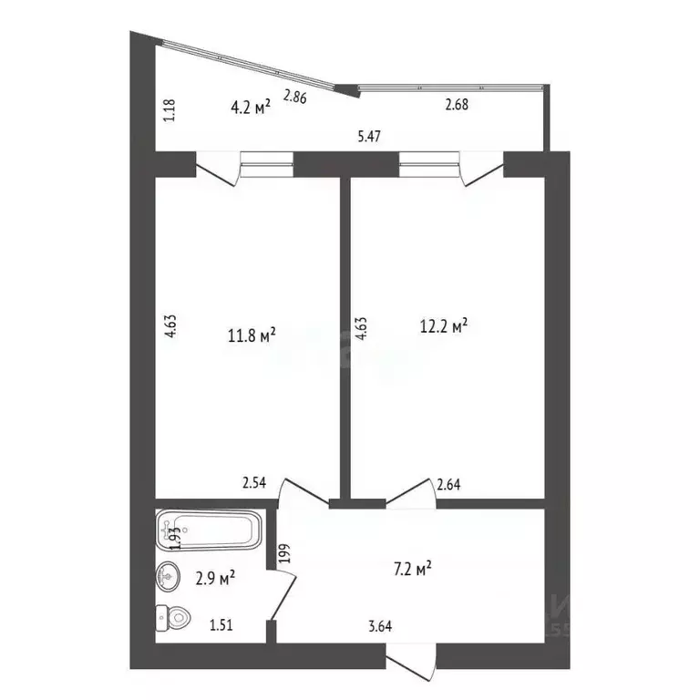 1-к кв. Самарская область, Самара ул. Георгия Димитрова, 110Г (36.0 м) - Фото 2
