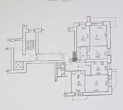 5-к. квартира, 89,3 м, 4/9 эт. - Фото 0