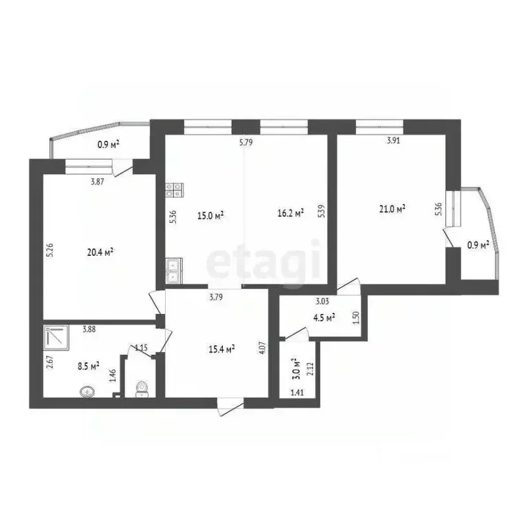 3-к кв. Тюменская область, Тюмень Широтная ул., 118к1 (105.4 м) - Фото 2