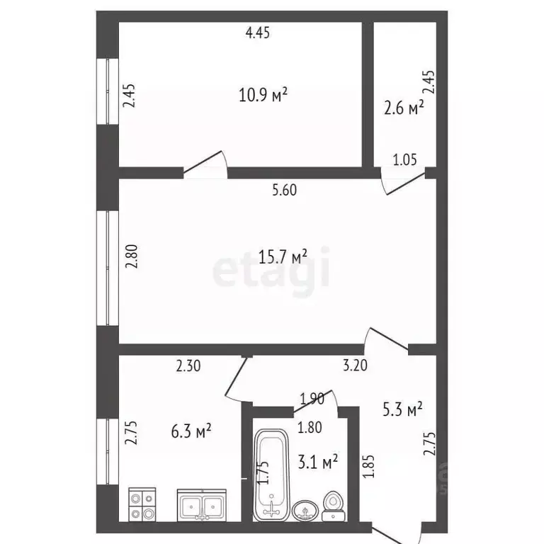 2-к кв. Архангельская область, Коряжма ул. Кутузова, 5 (43.9 м) - Фото 1