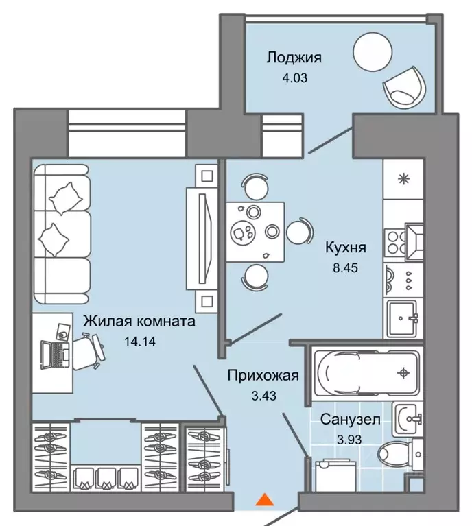 1-к кв. Ульяновская область, Ульяновск Город Новаторов жилой комплекс, ... - Фото 0