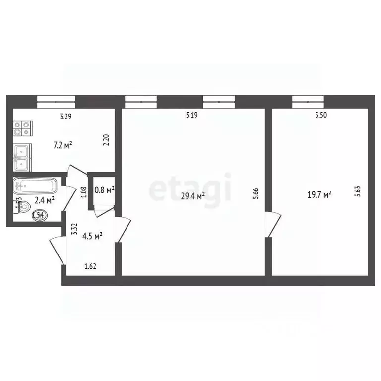 2-к кв. Мордовия, Лямбирский район, с. Атемар Центральная ул., 90 ... - Фото 1