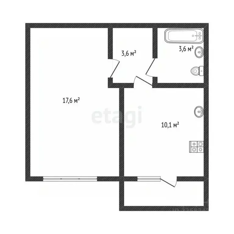1-к кв. Удмуртия, Ижевск ул. Архитектора П.П. Берша, 29 (35.0 м) - Фото 2